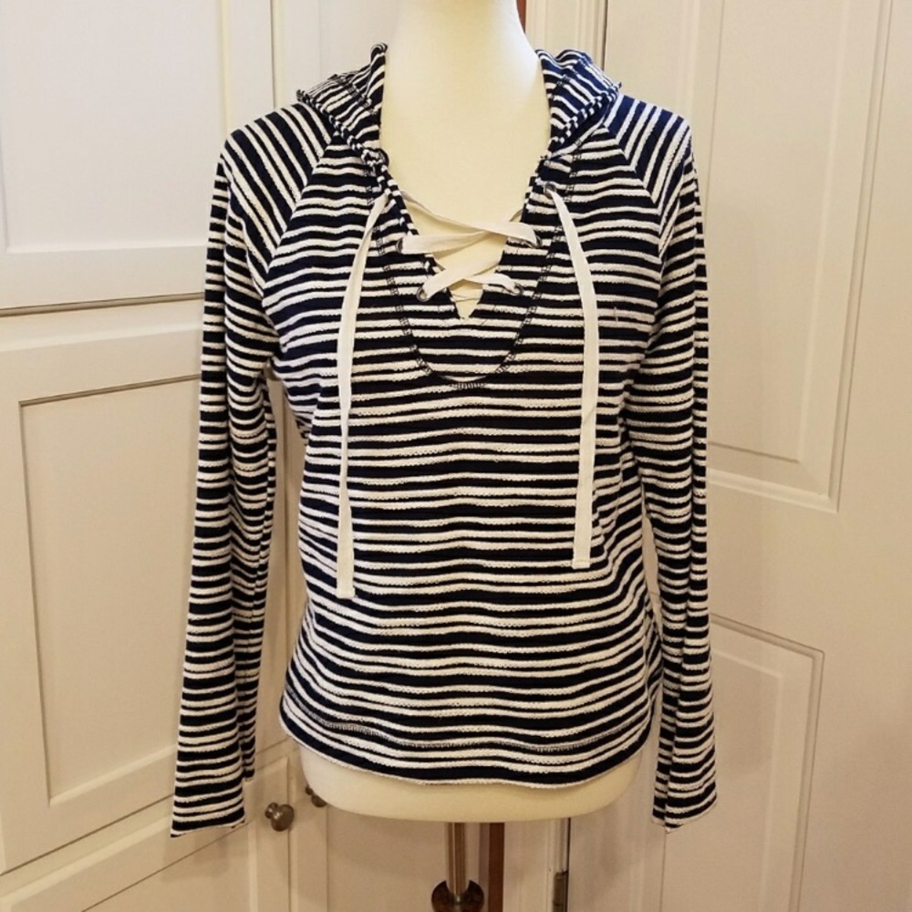 NWT Sanctuary Striped Nautical Lace Up Hoodie